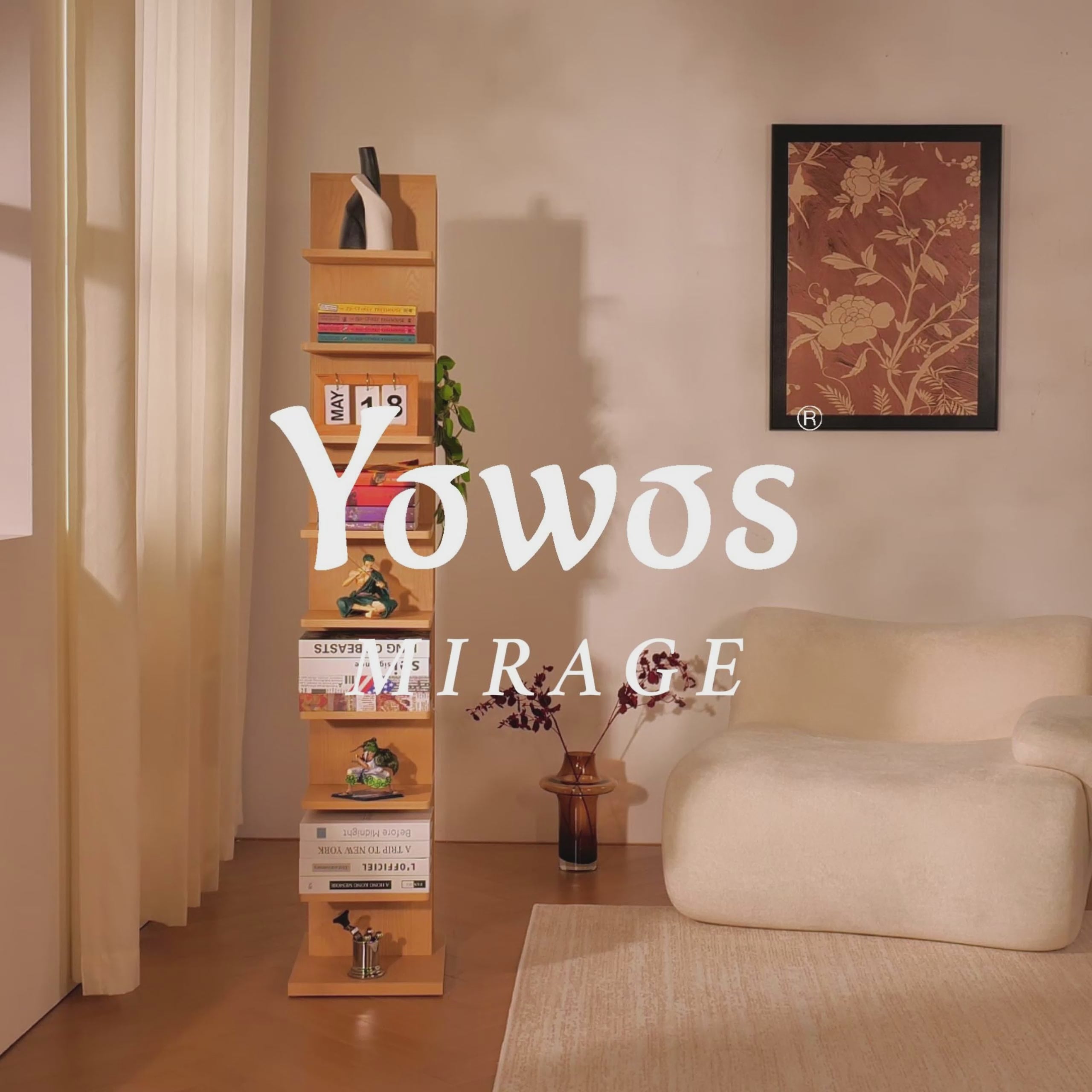 YOWOS Chiaroscuro Series Mirage 9-Tier Vertical Invisible Bookshelf
