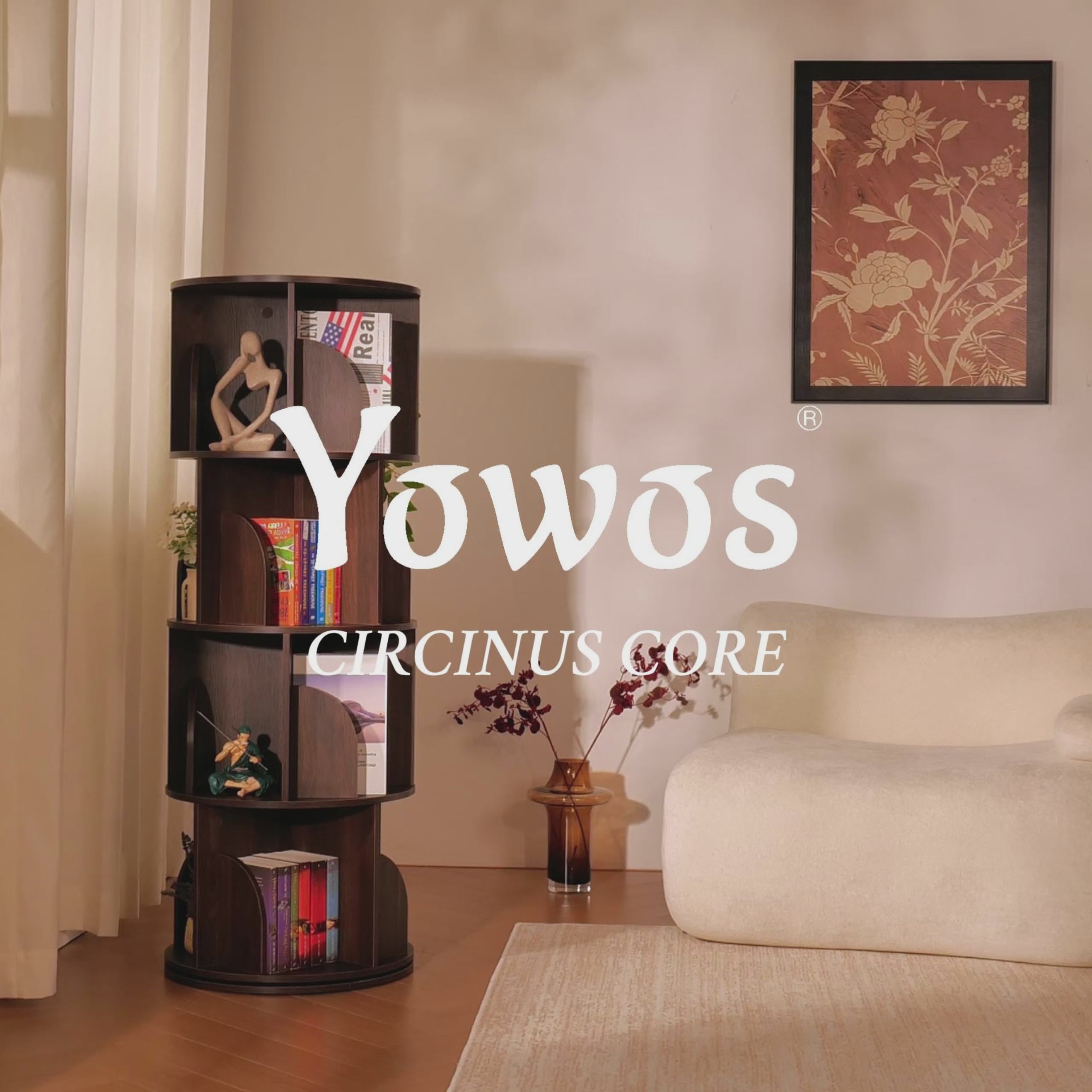 YOWOS Vortex Series Circinus Core 360° Rotating Bookshelf / Storage Rack