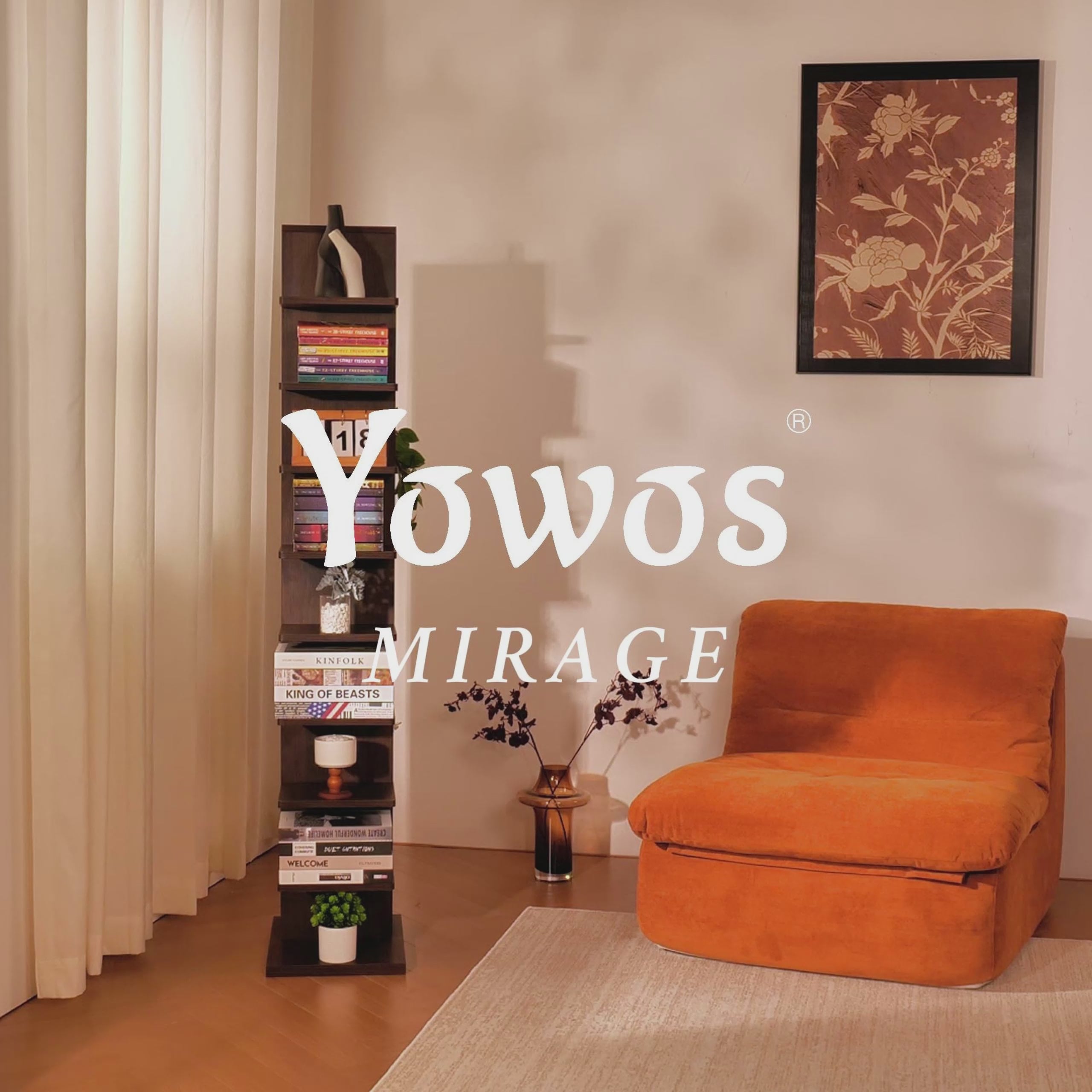 YOWOS Chiaroscuro Series Mirage 9-Tier Vertical Invisible Bookshelf