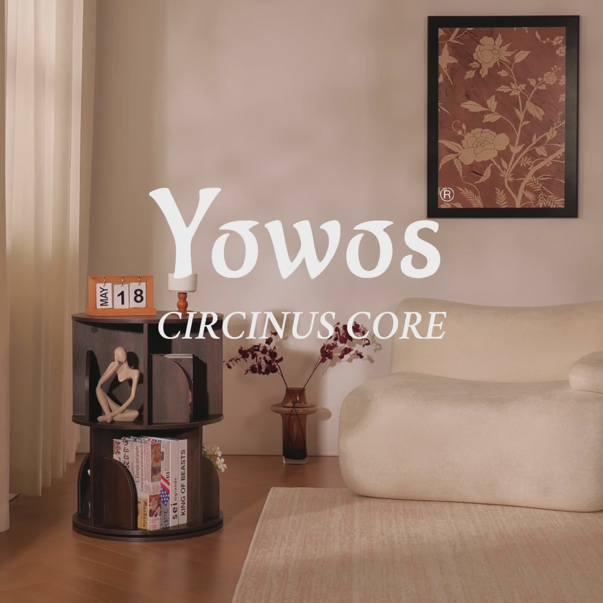 YOWOS Vortex Series Circinus Core 360° Rotating Bookshelf / Storage Rack