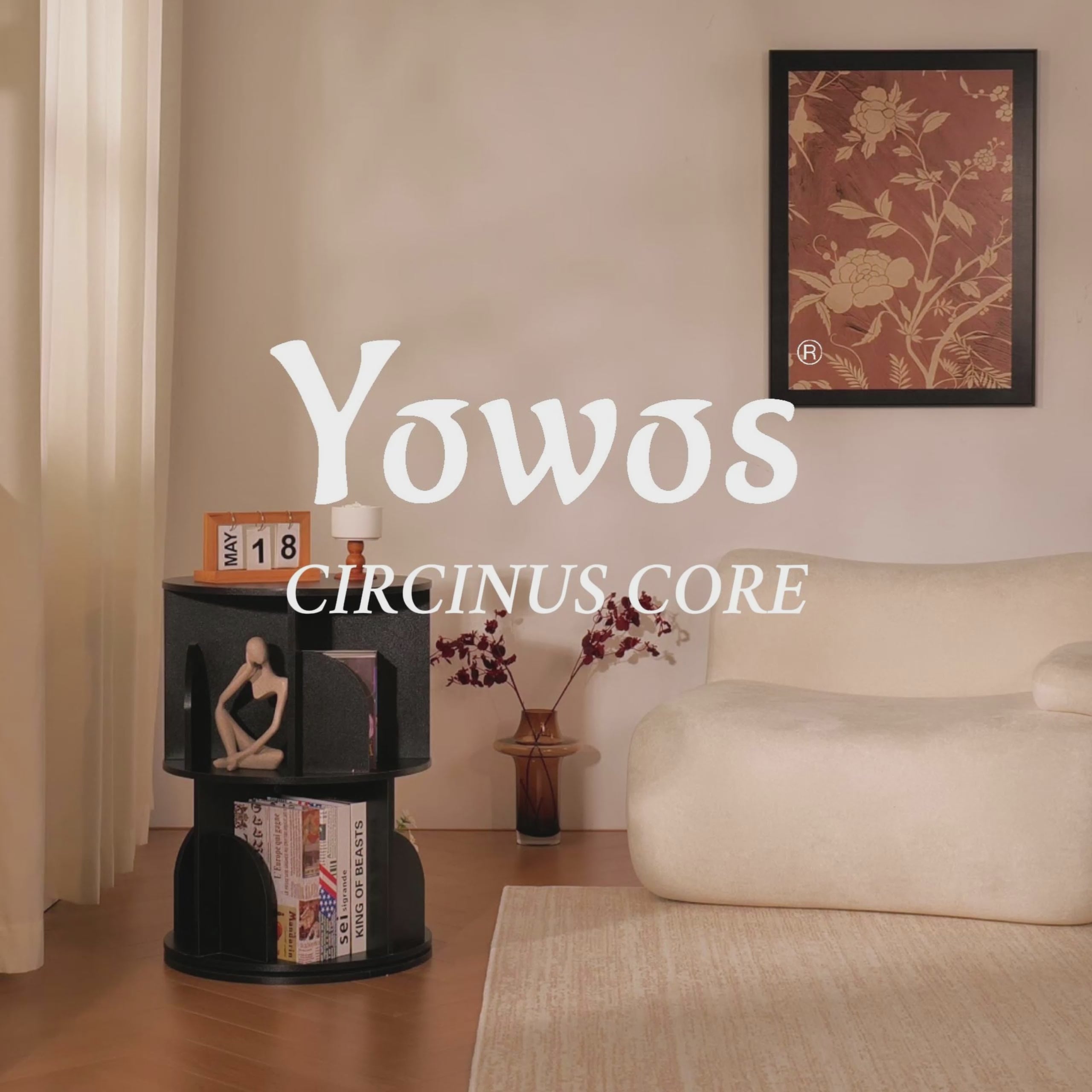 YOWOS Vortex Series Circinus Core 360° Rotating Bookshelf / Storage Rack