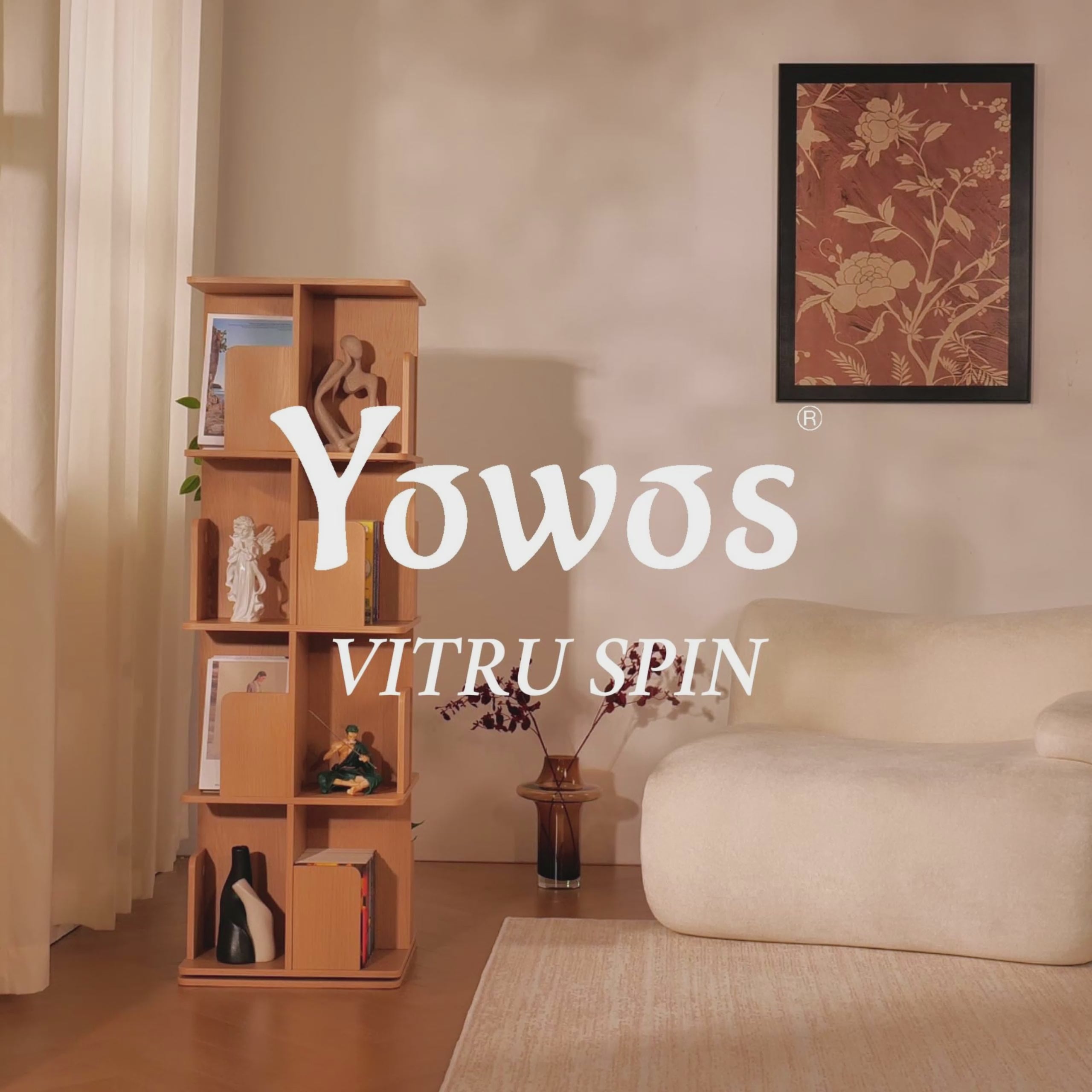 YOWOS Vortex Series Vitru Spin 360° Rotating Bookshelf / Storage Rack