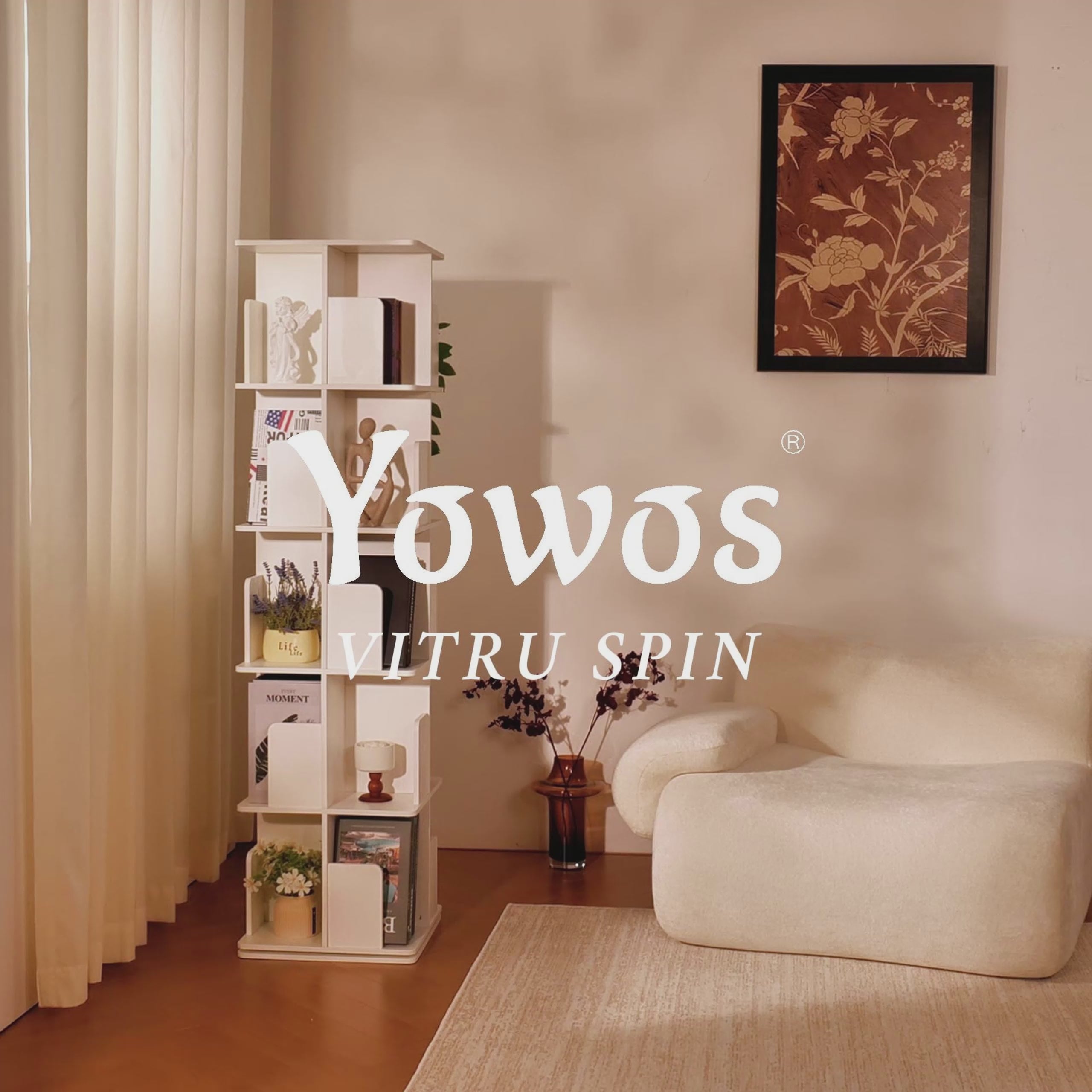 YOWOS Vortex Series Vitru Spin 360° Rotating Bookshelf / Storage Rack