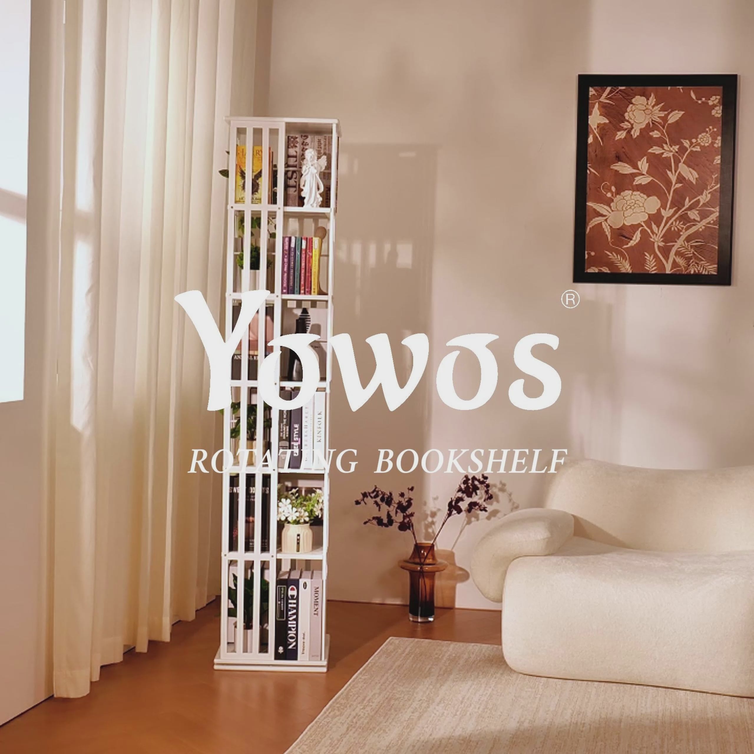 YOWOS Vortex Series Meridian 360° Rotating Bookshelf /CD Organizer