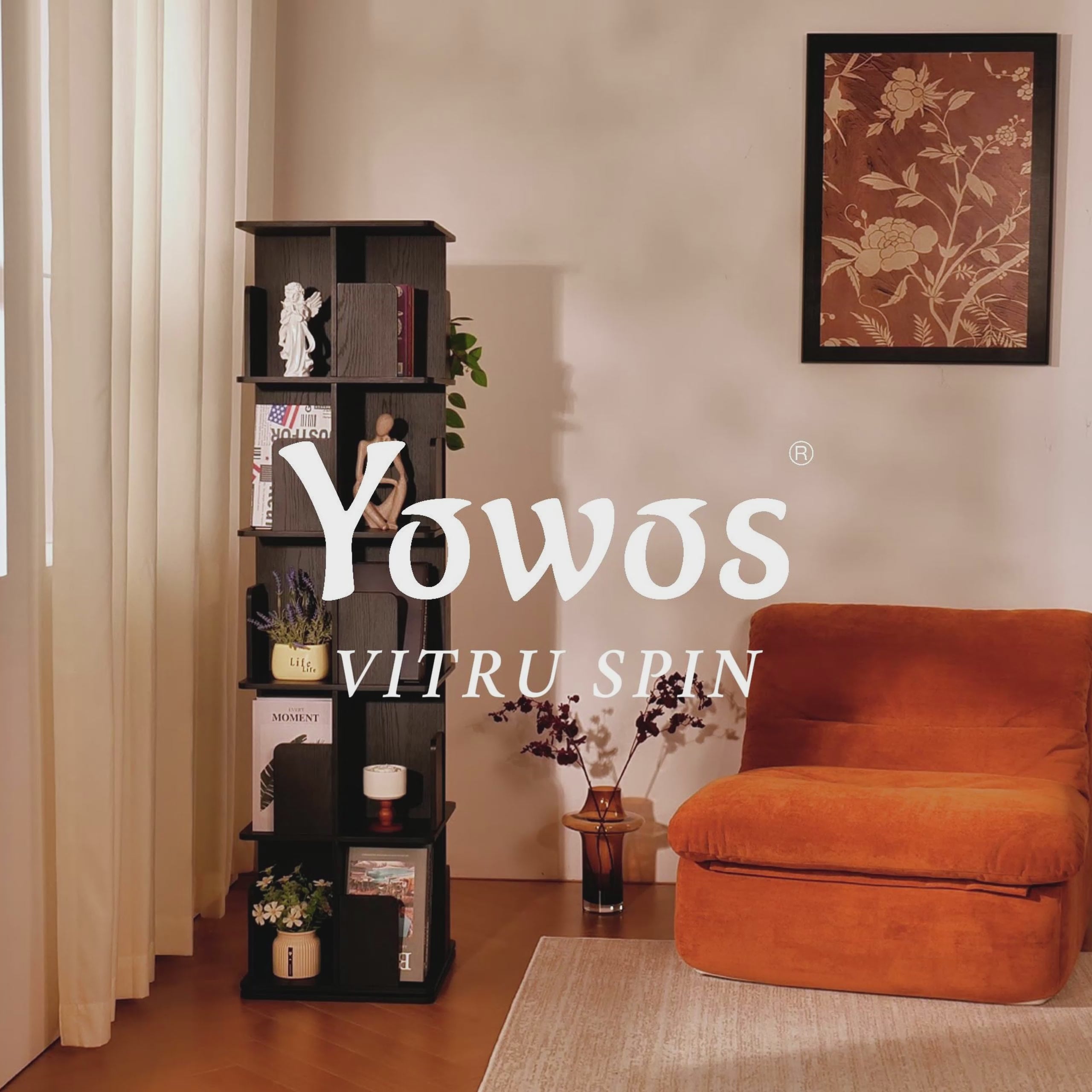 YOWOS Vortex Series Vitru Spin 360° Rotating Bookshelf / Storage Rack