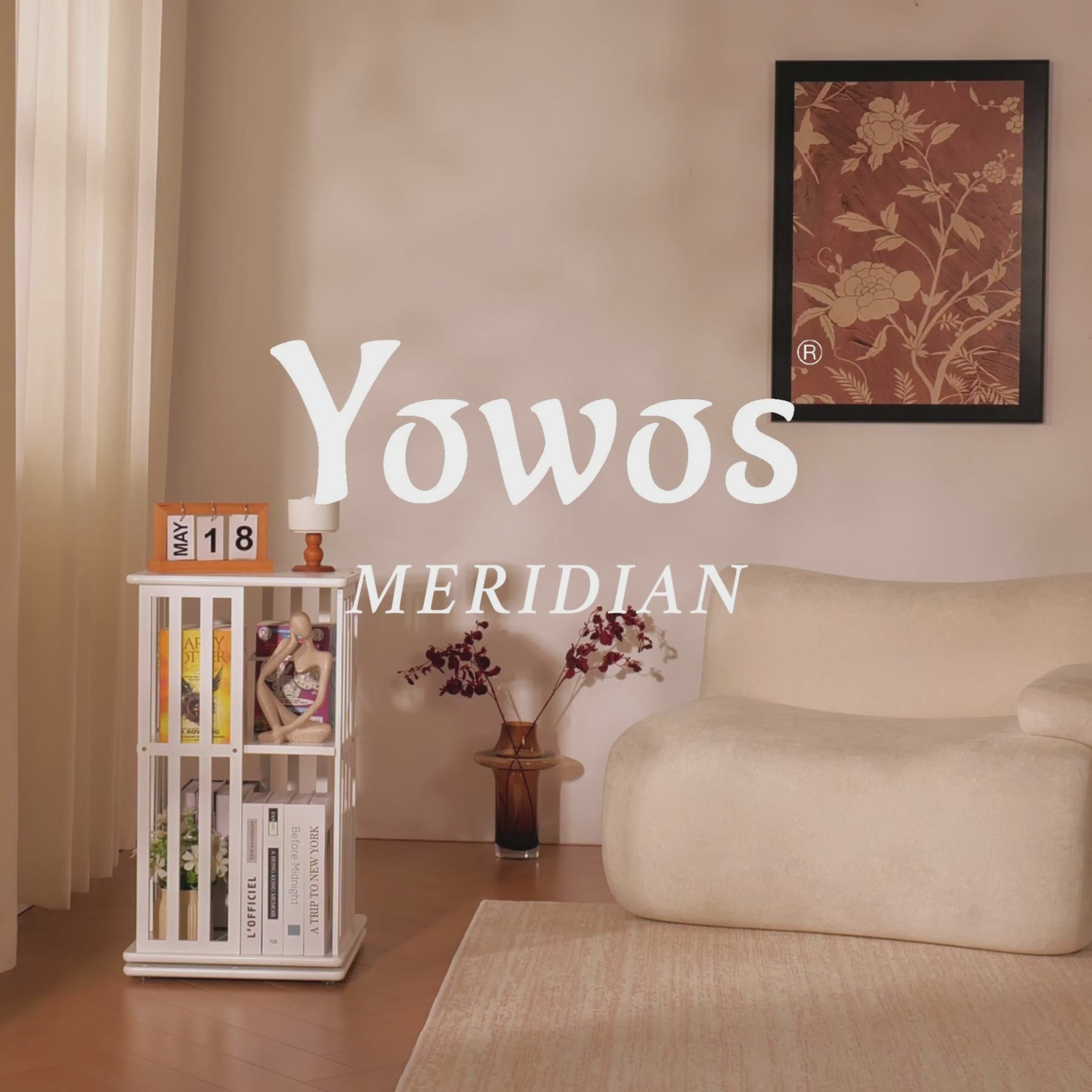 YOWOS Vortex Series Meridian 360° Rotating Bookshelf /CD Organizer