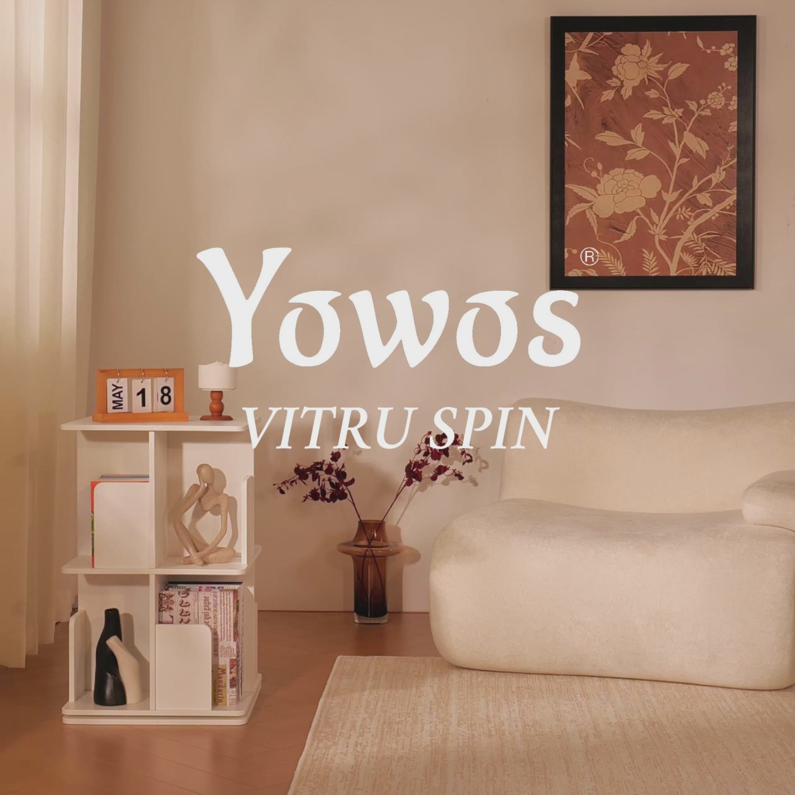 YOWOS Vortex Series Vitru Spin 360° Rotating Bookshelf / Storage Rack