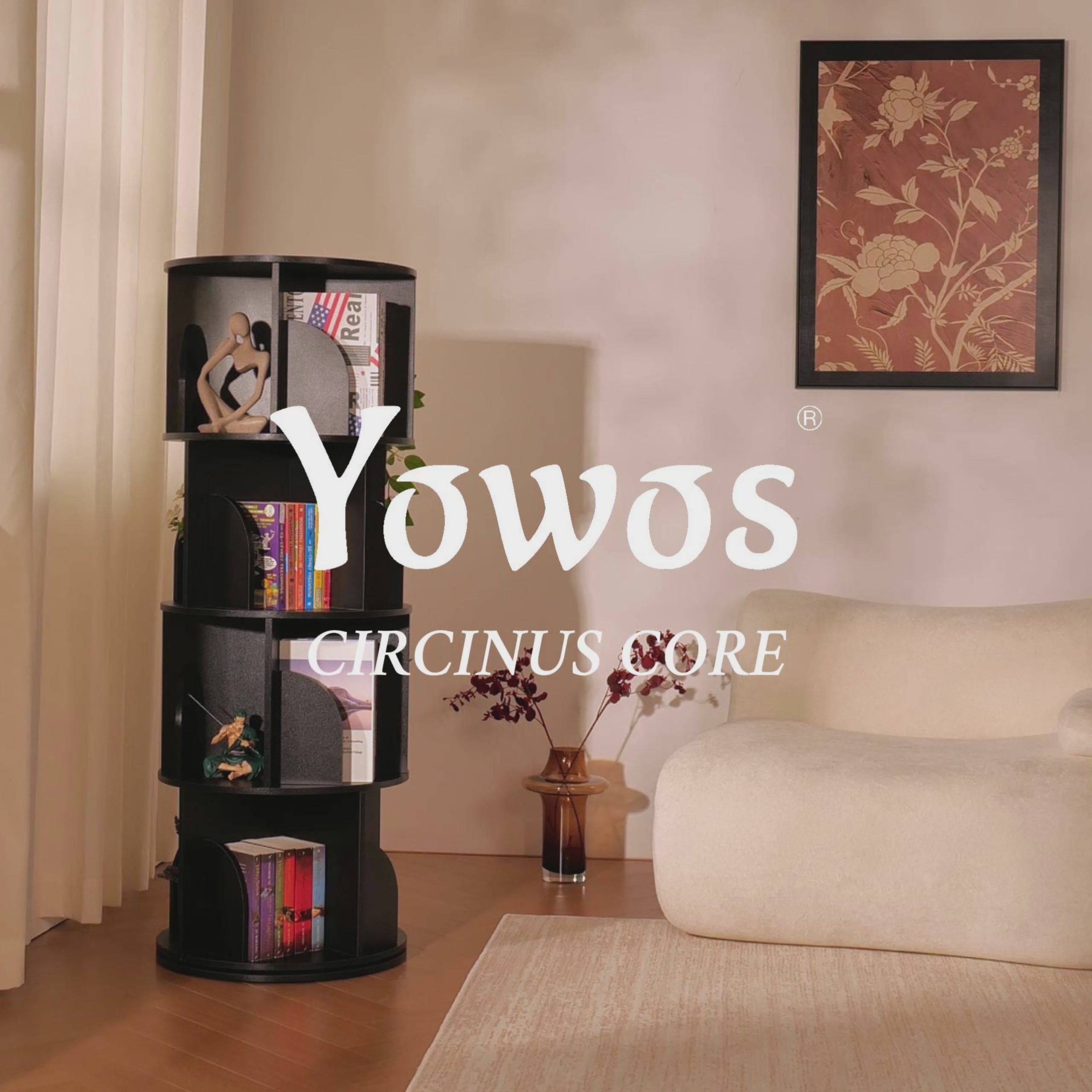 YOWOS Vortex Series Circinus Core 360° Rotating Bookshelf / Storage Rack