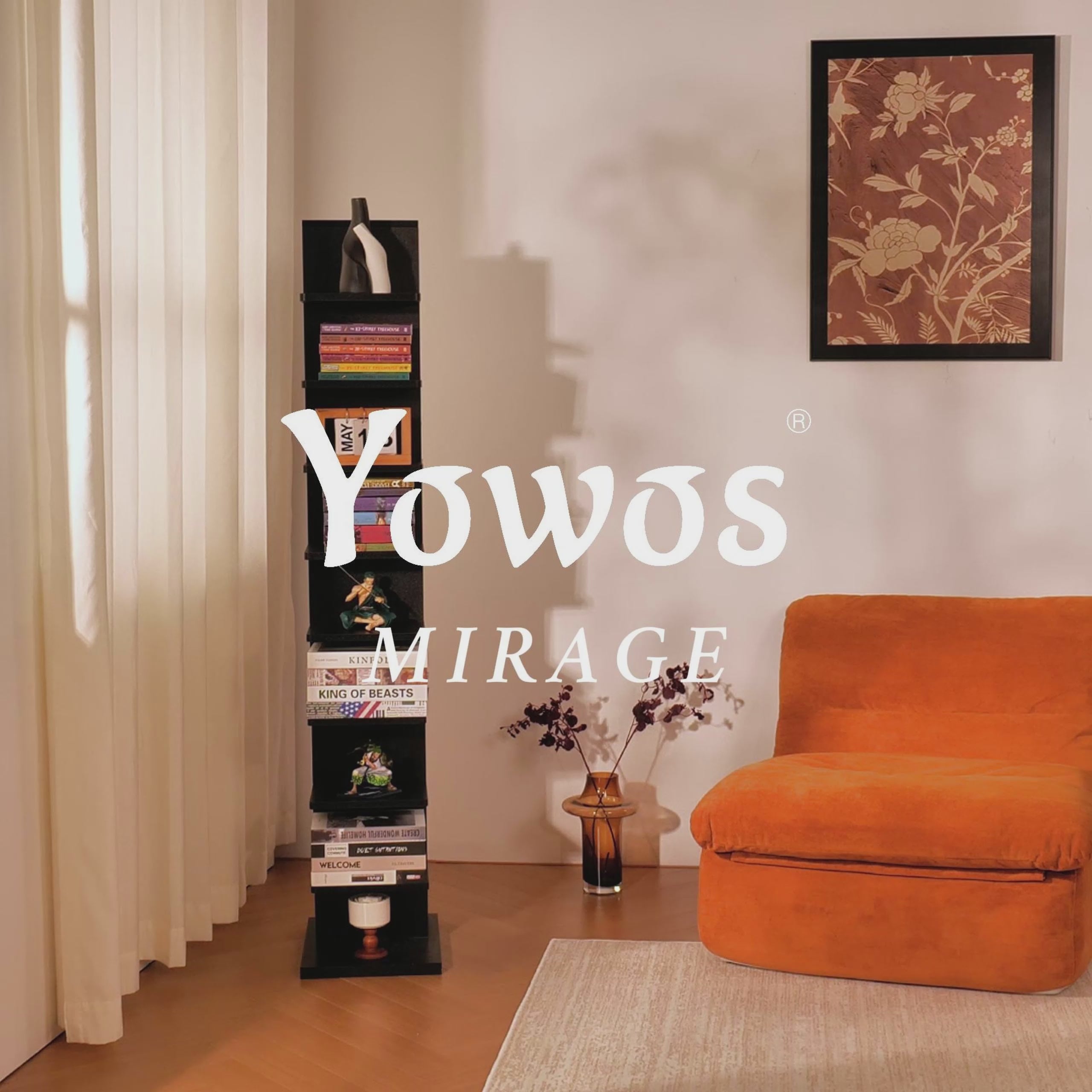 YOWOS Chiaroscuro Series Mirage 9-Tier Vertical Invisible Bookshelf