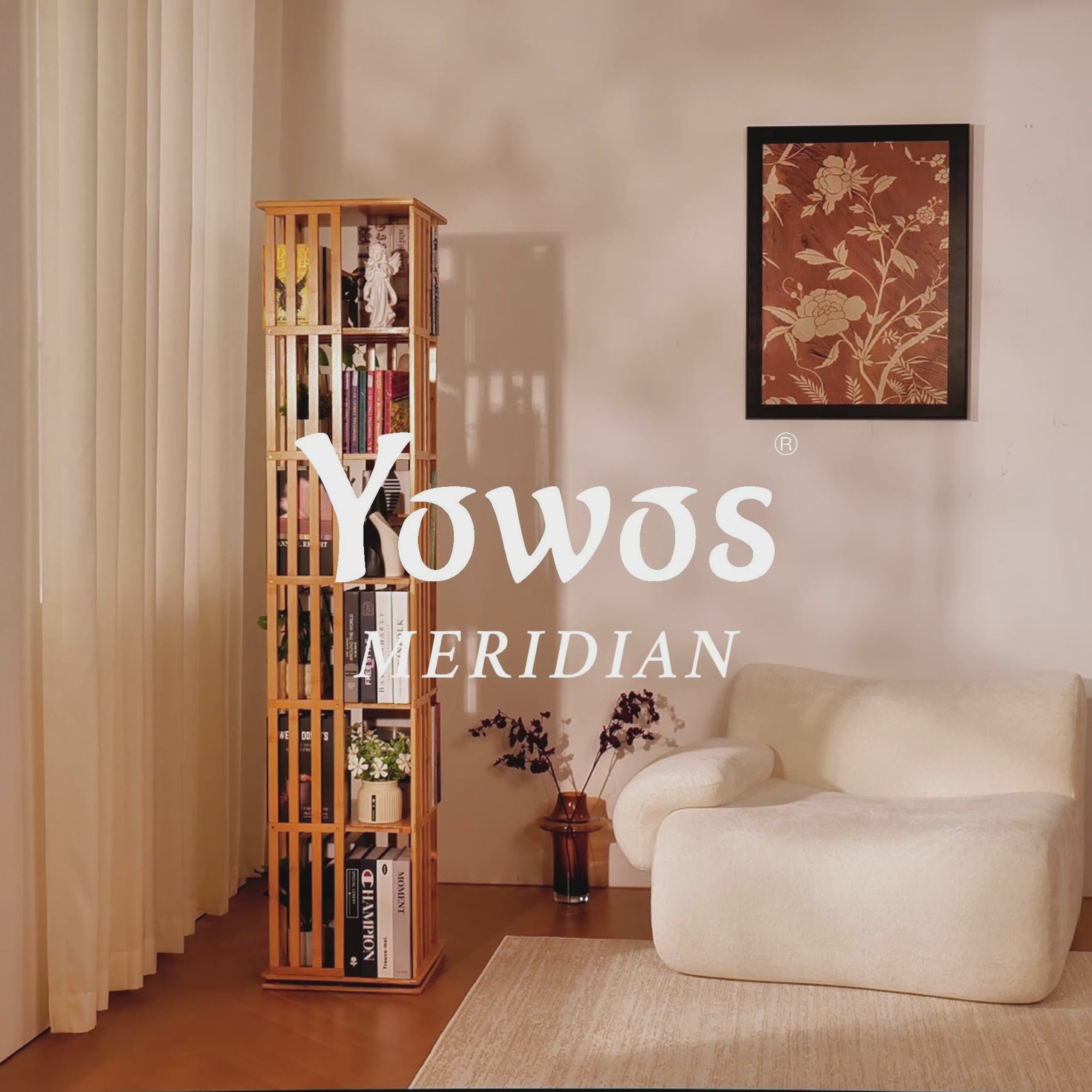 YOWOS Vortex Series Meridian 360° Rotating Bookshelf /CD Organizer